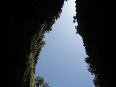 Spitze des Barranco aus der Froschperspektive